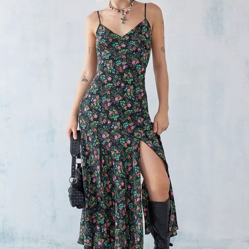 Floral Black Maxi Dress